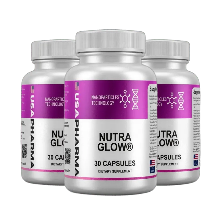 NutraGlow 3 bottles beauty supplement